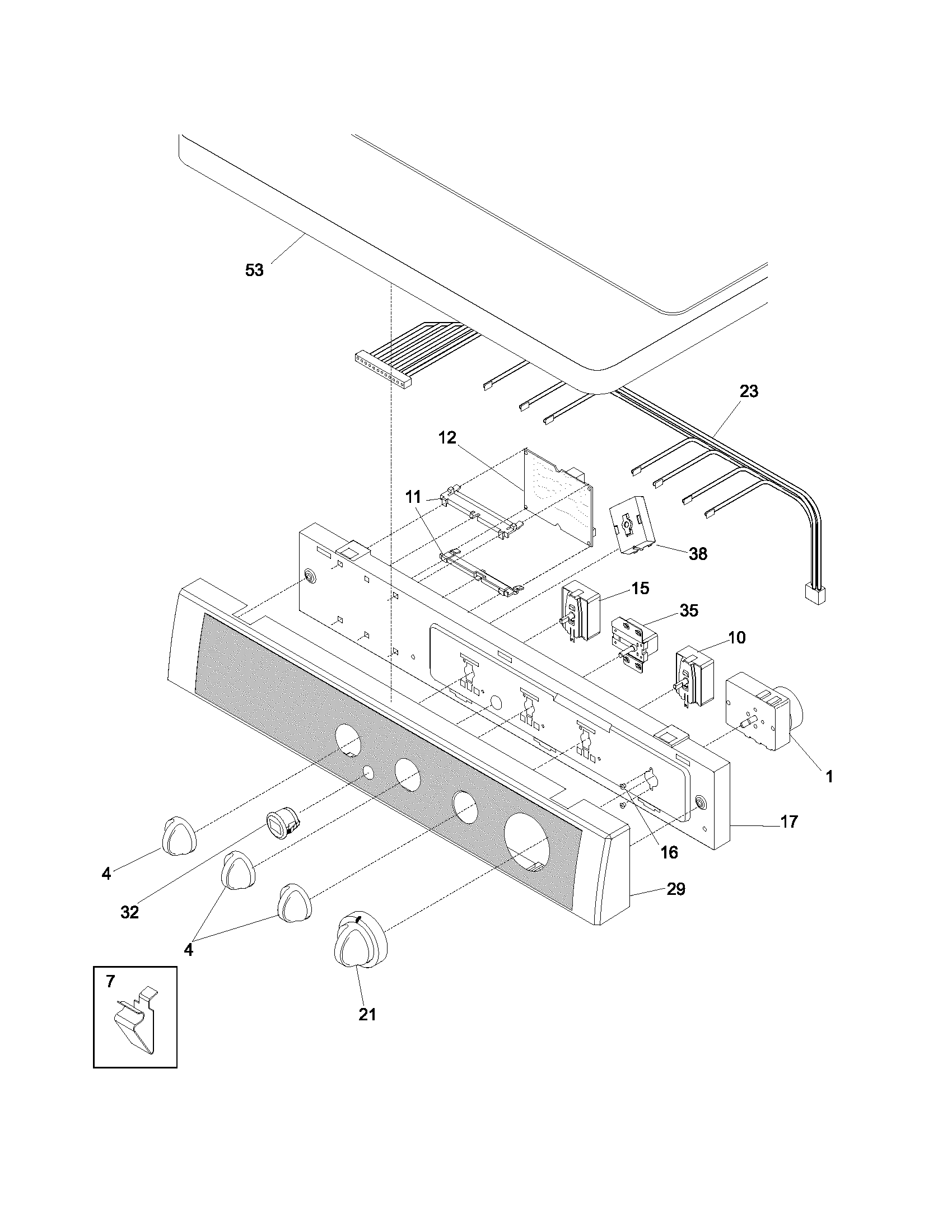 Control/top panel