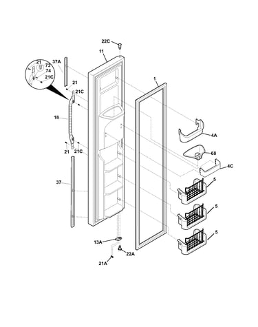 Freezer door