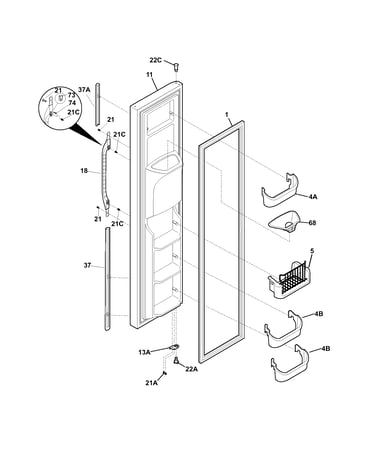 Freezer door