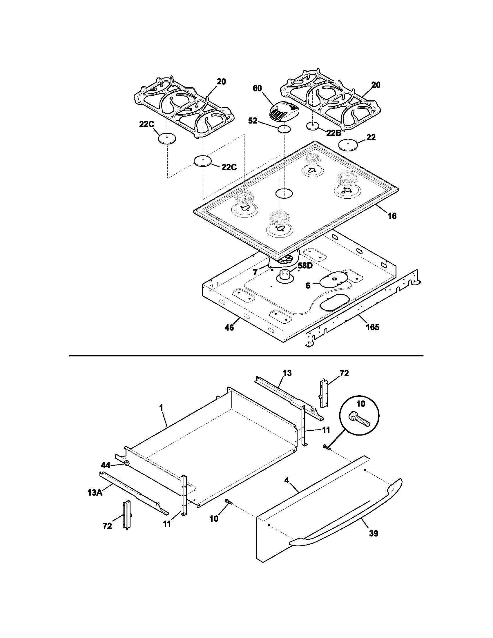 Top/drawer