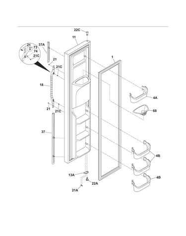 Freezer door