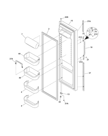Refrigerator door