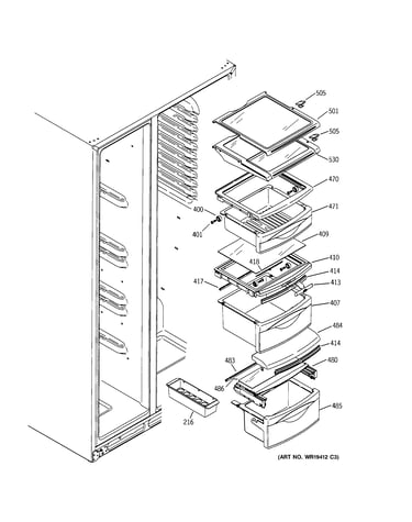 Fresh food shelves