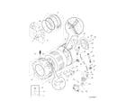Frigidaire GLTF1570ES0 motor/tub diagram