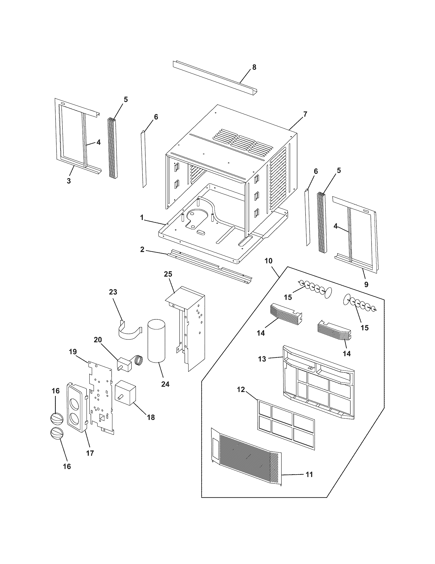 CABINET/FRONT/CONTROLS