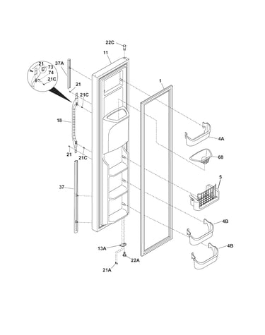 Freezer door