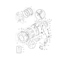 Frigidaire GLTR1670AS1 motor/tub diagram