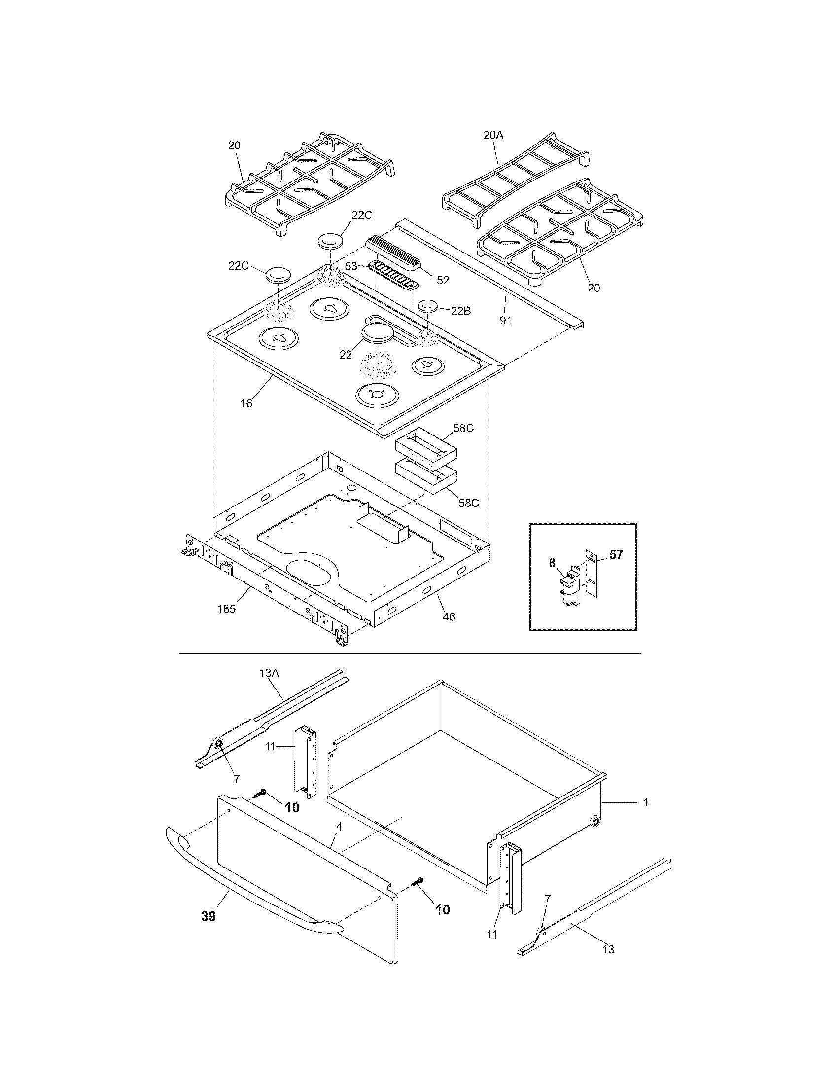 Top/drawer