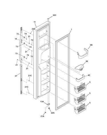 Freezer door