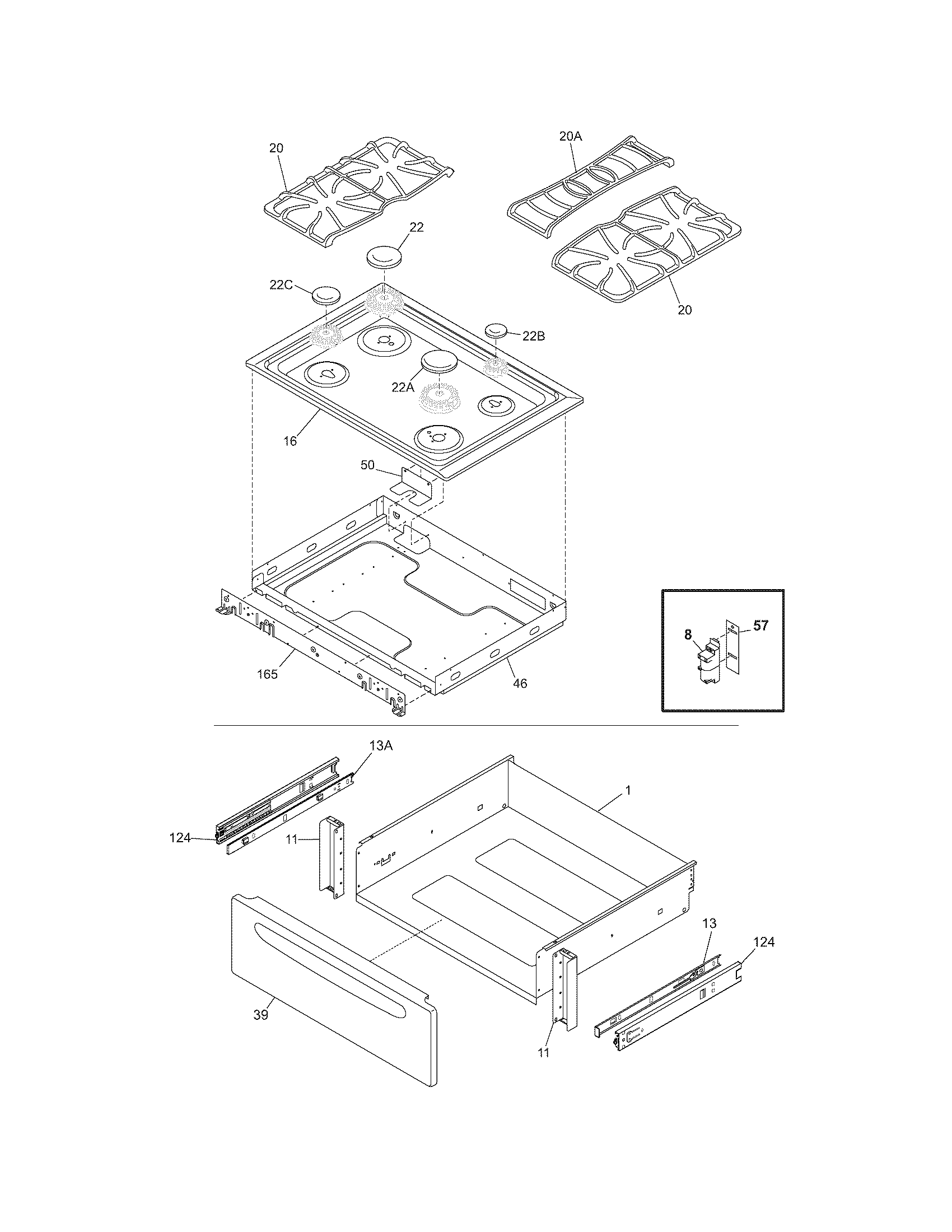 Top/drawer