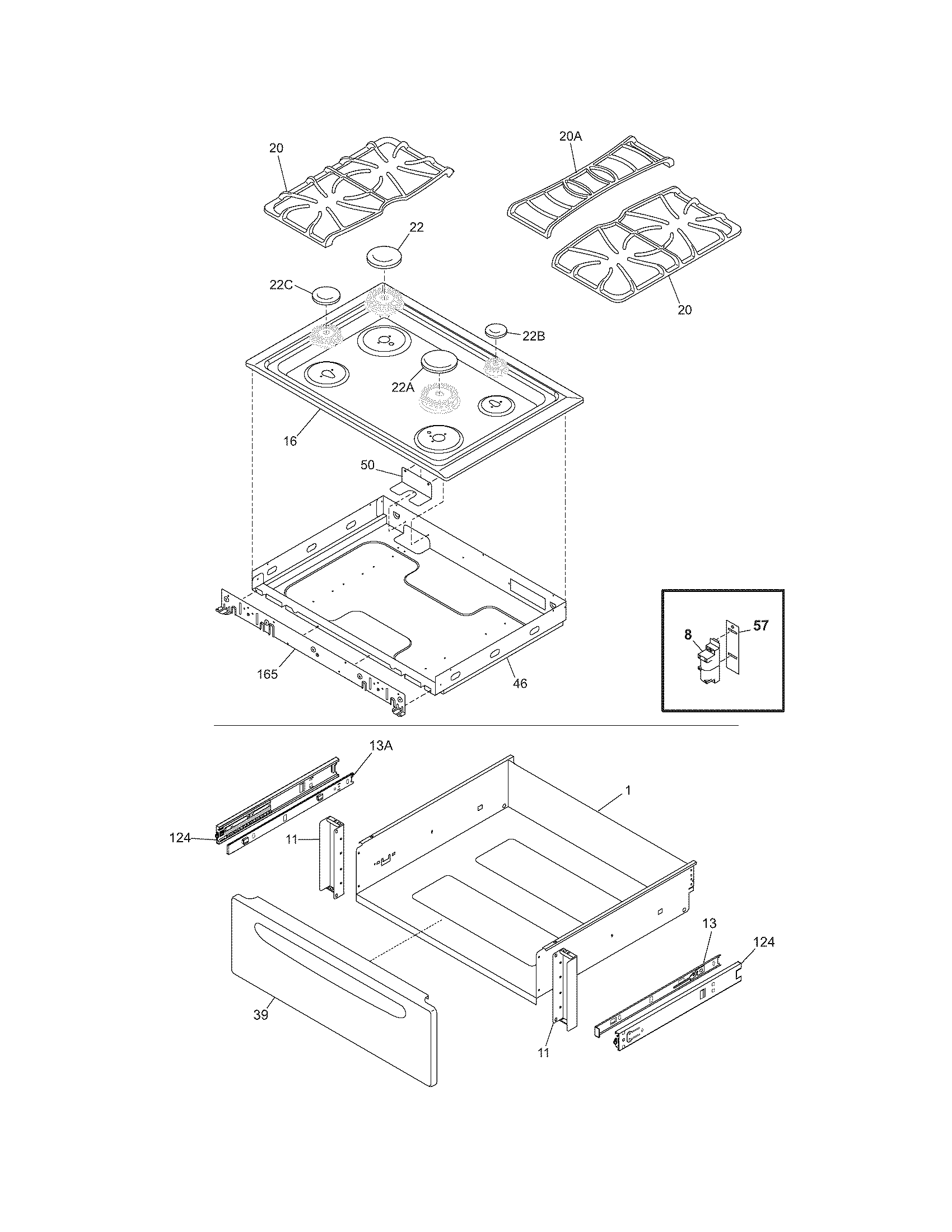 Top/drawer