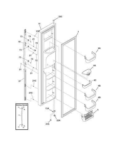 Freezer door