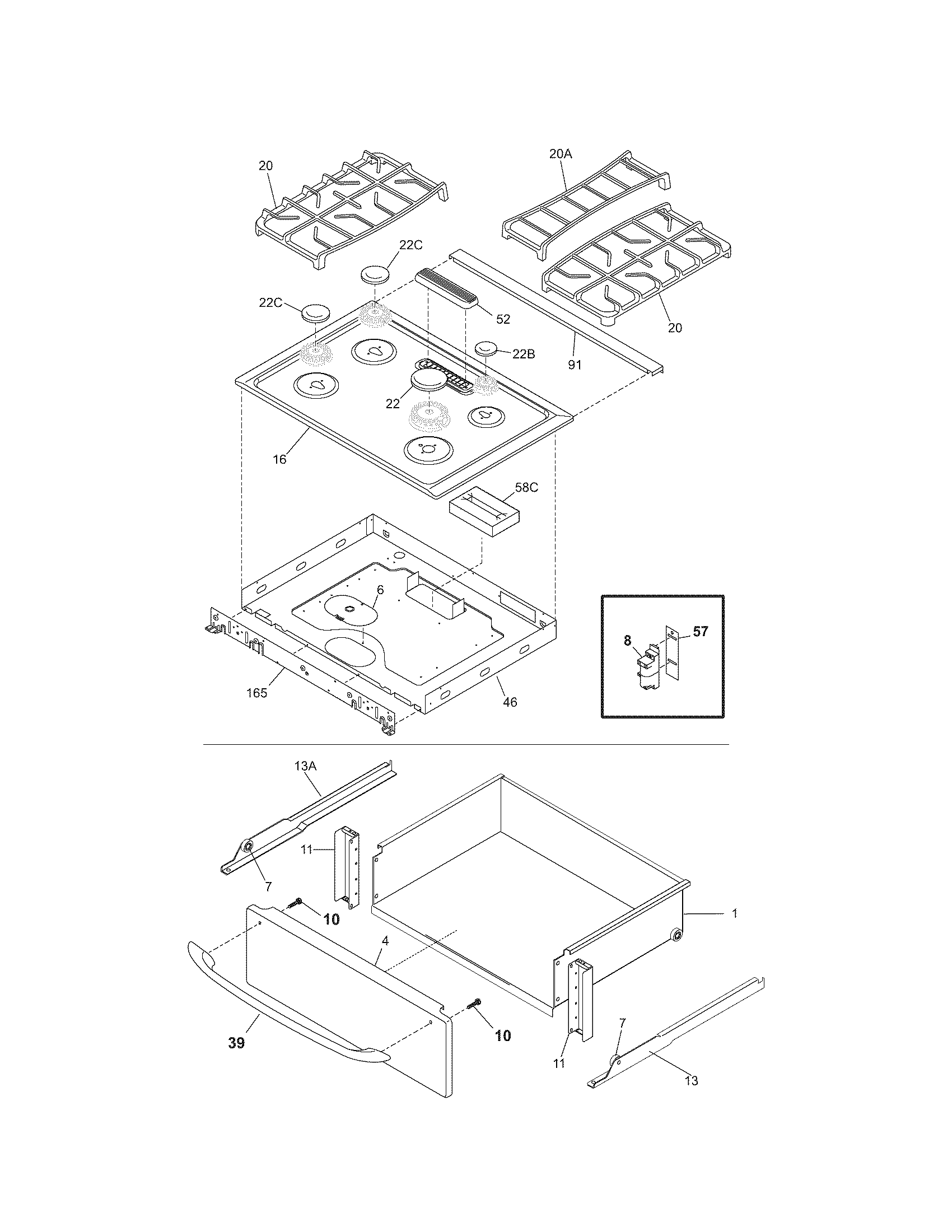Top/drawer