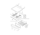 Frigidaire FEF366EME top/drawer diagram