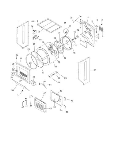 Upper cabinet/drum heater