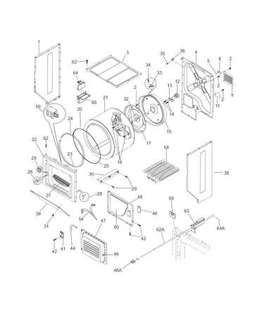 Upper cabinet/drum heater