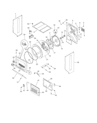 Upper cabinet/drum heater