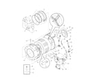 Frigidaire GLTR1670FS1 motor/tub diagram