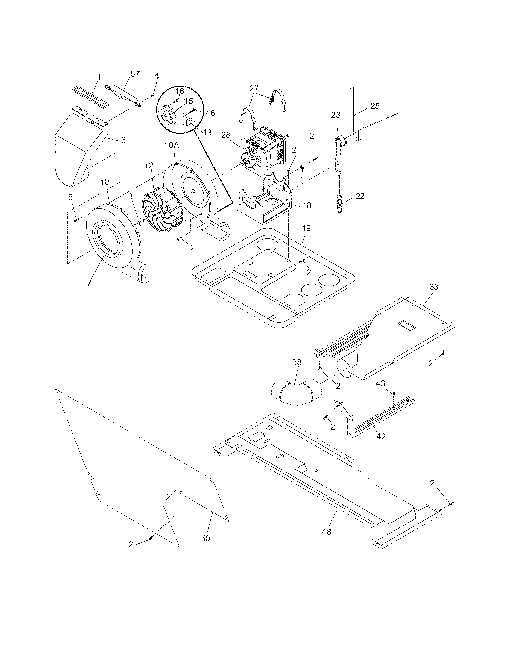 Motor/blower/belt