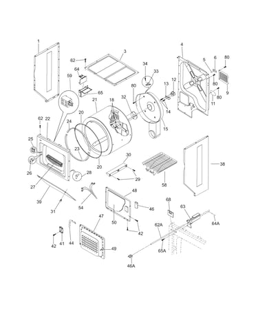 Upper cabinet/drum heater