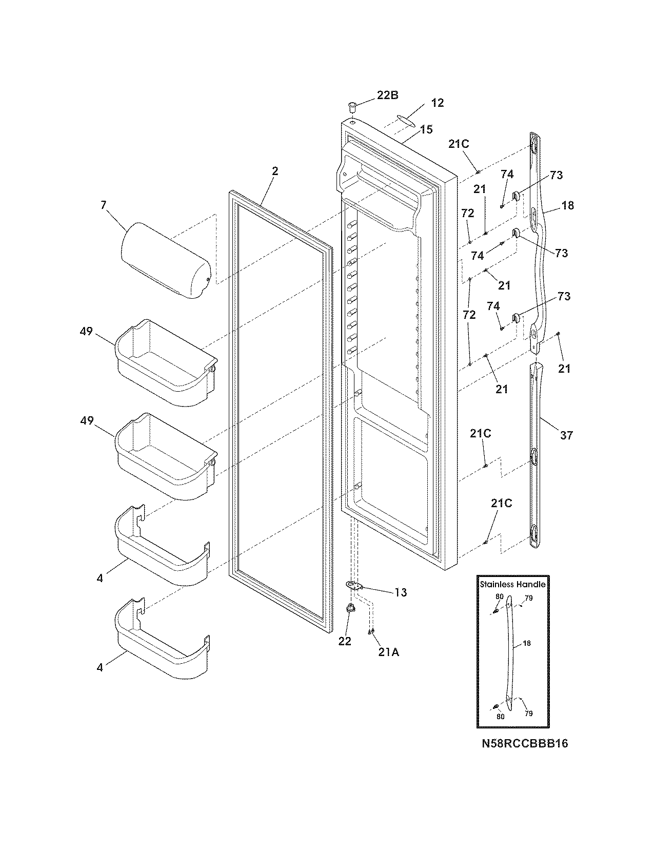Refrigerator door