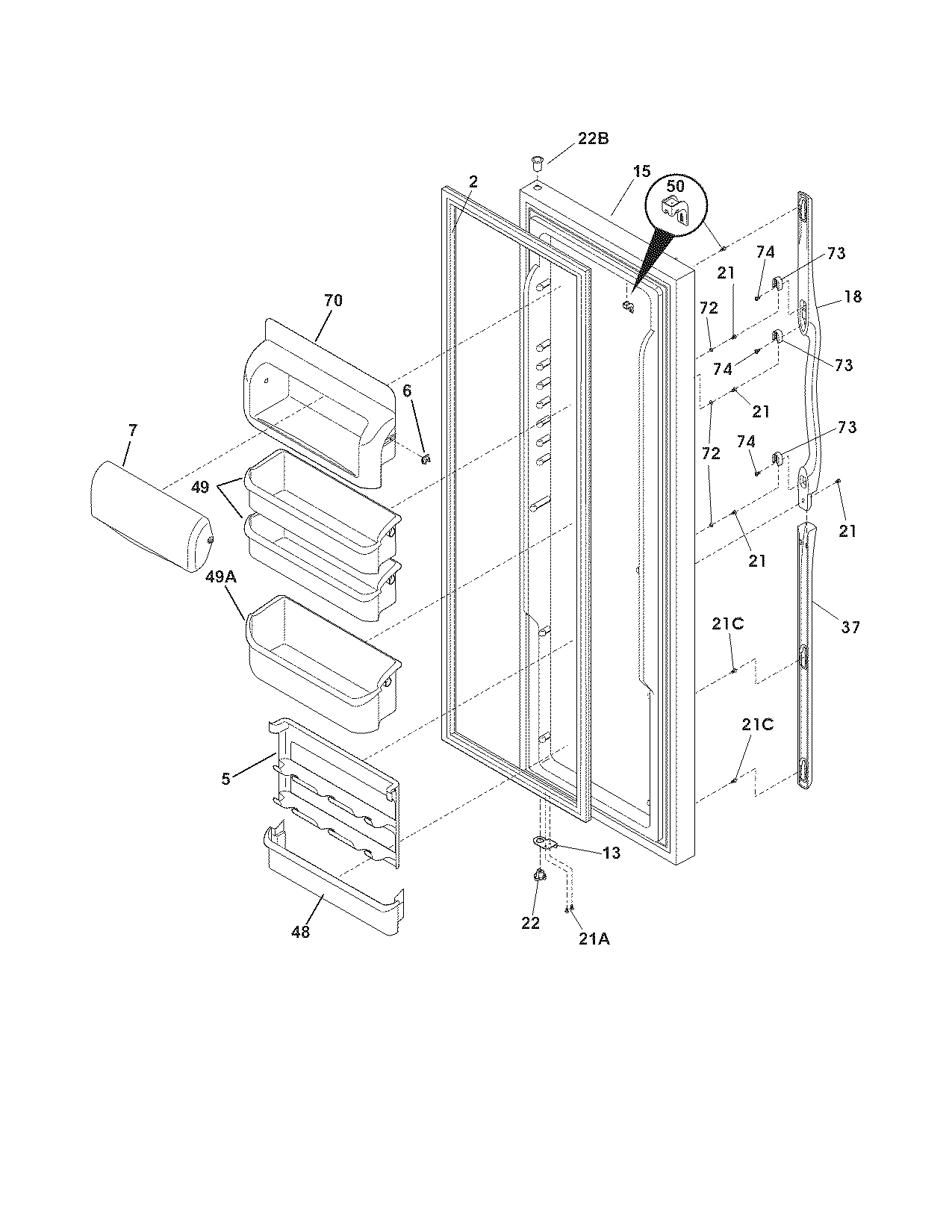Refrigerator door