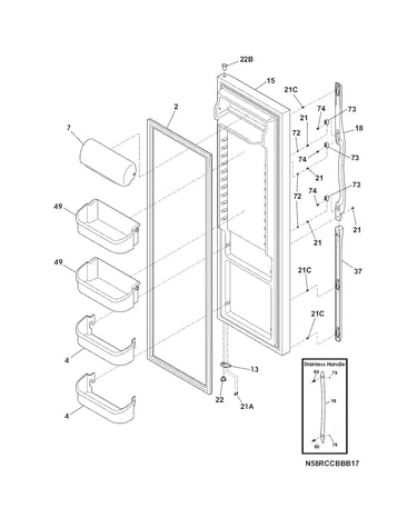 Refrigerator door