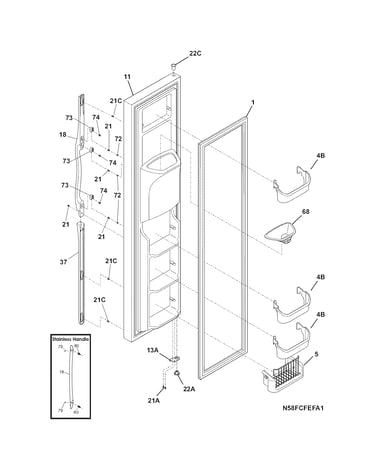 Freezer door