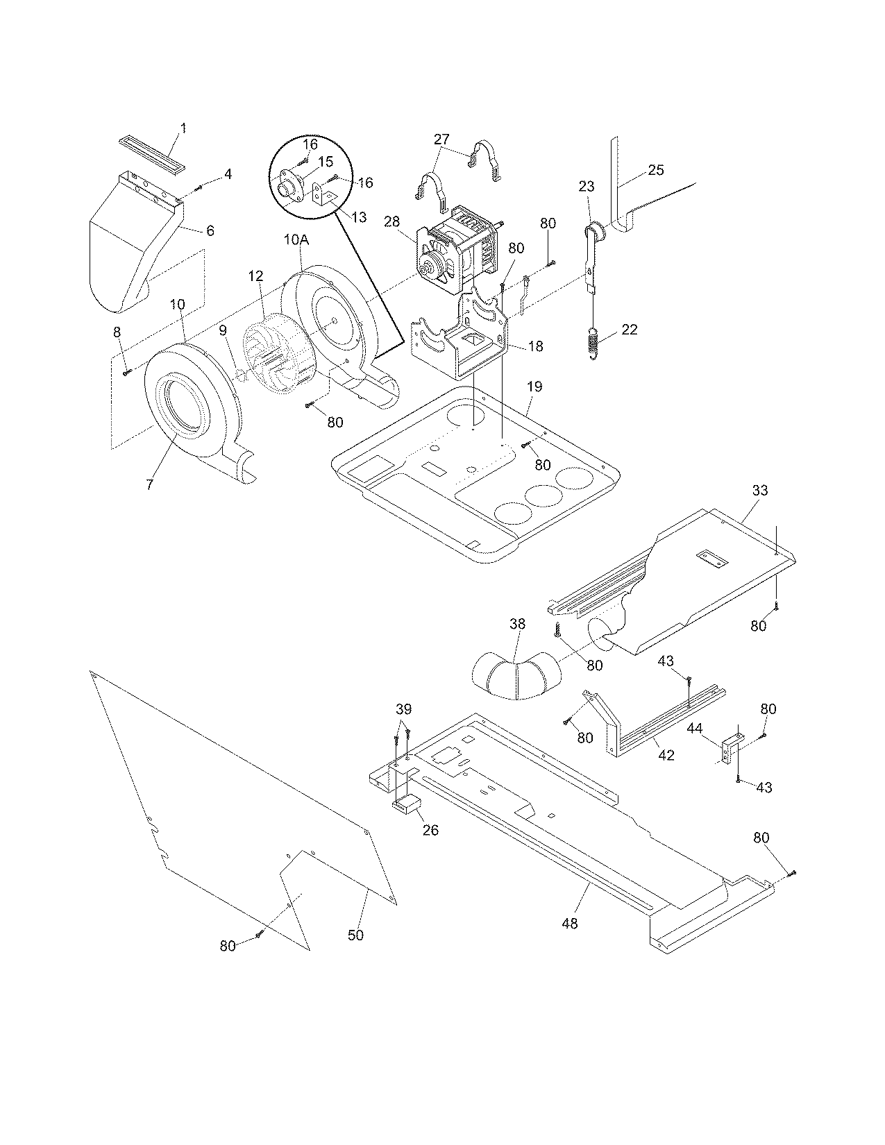 Motor/blower/belt