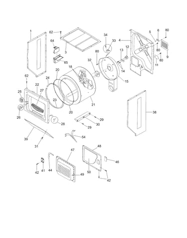 Upper cabinet/drum heater