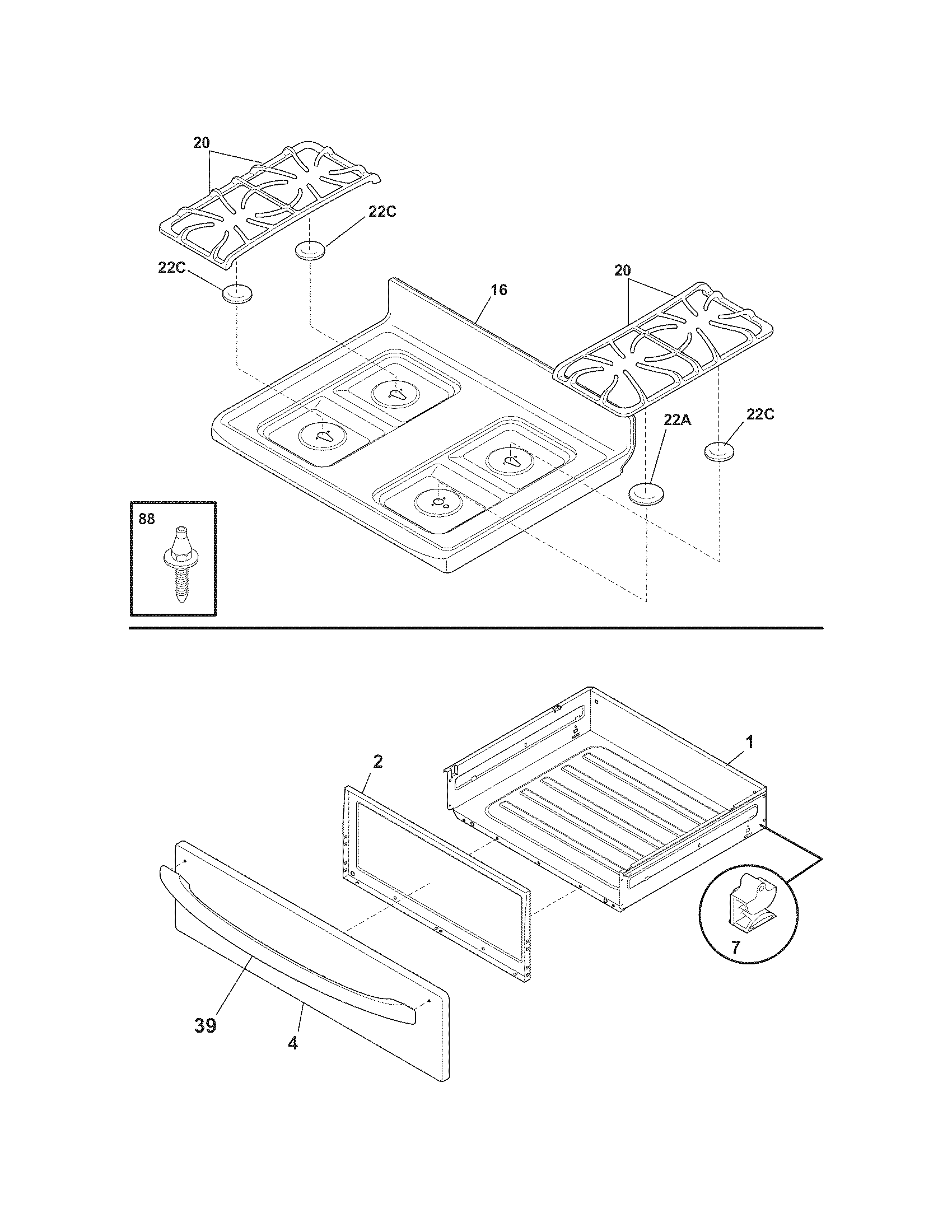 Top/drawer