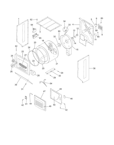 Upper cabinet/drum heater