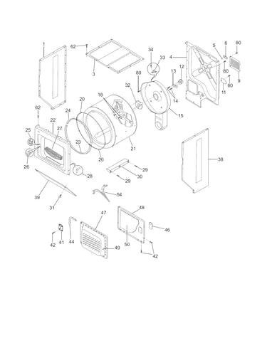Upper cabinet/drum heater