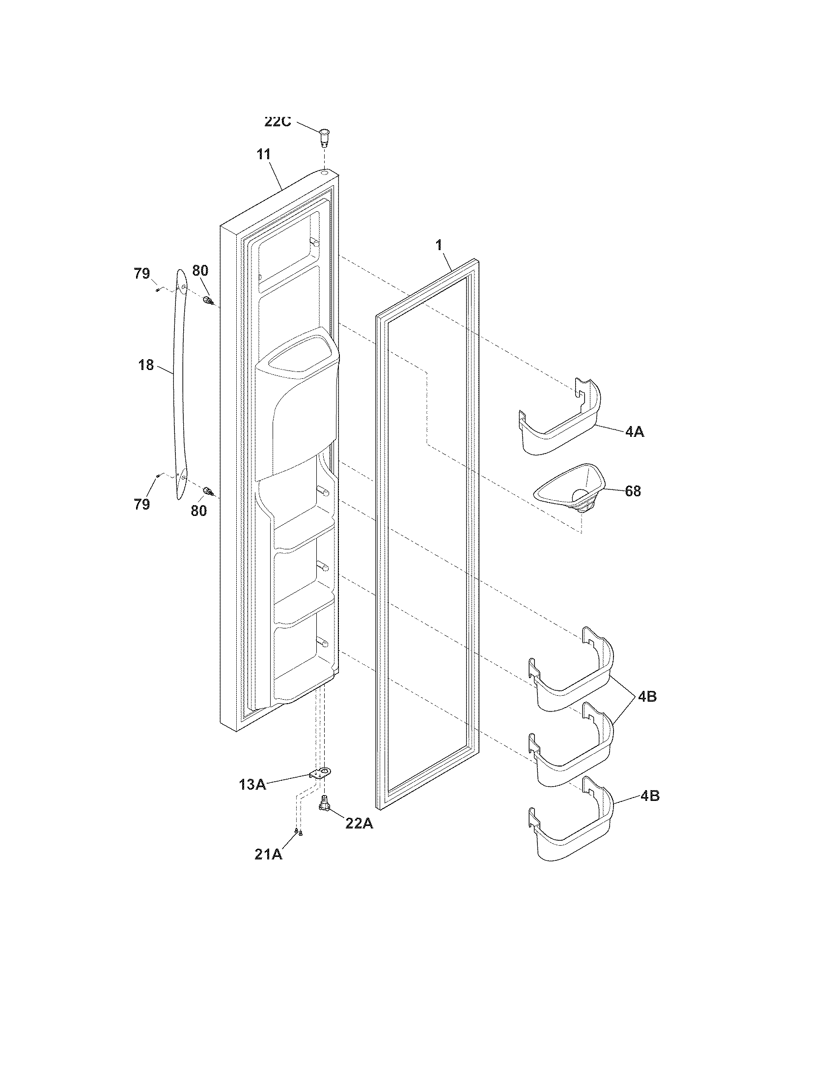 Freezer door