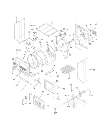 Upper cabinet/drum heater