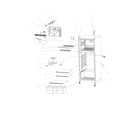 Frigidaire FRT105GW0 shelves/control diagram