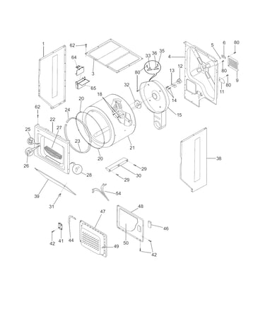 Upper cabinet/drum heater