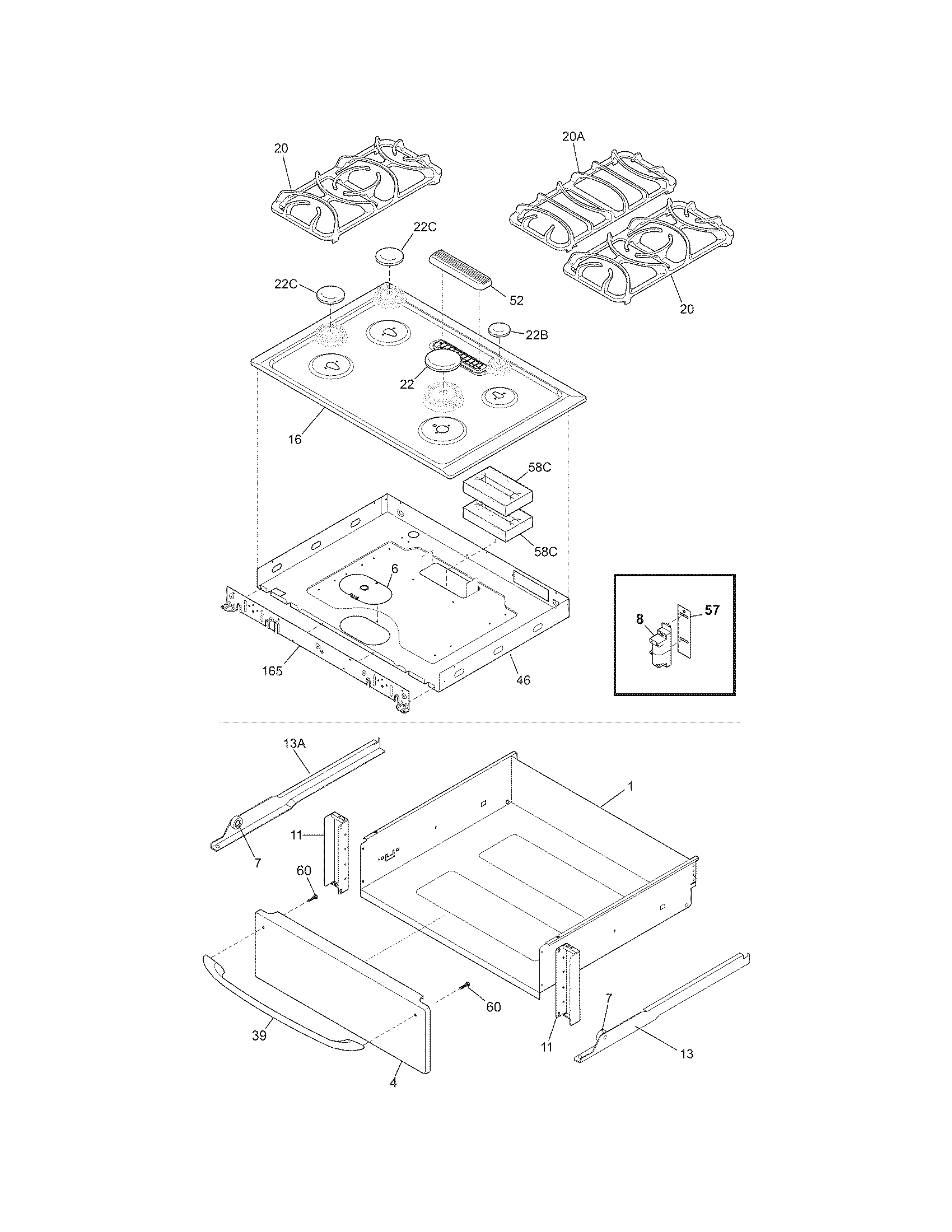 Top/drawer
