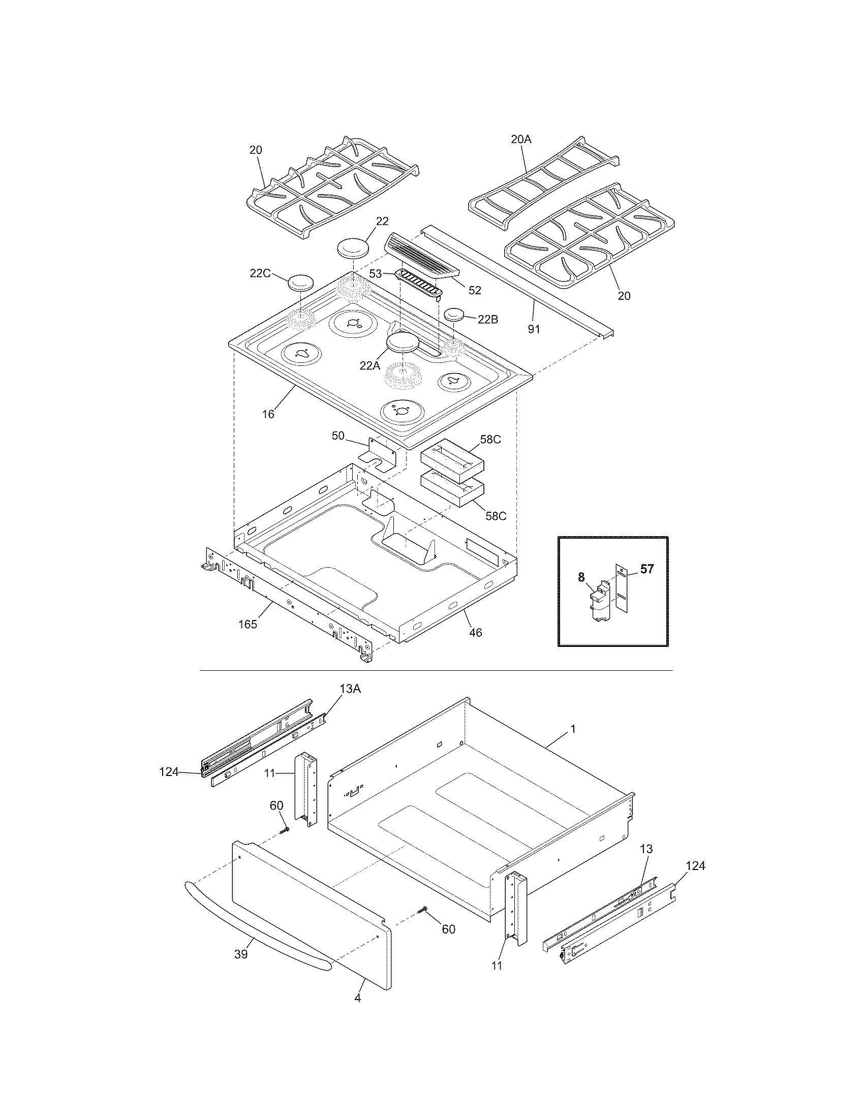 Top/drawer