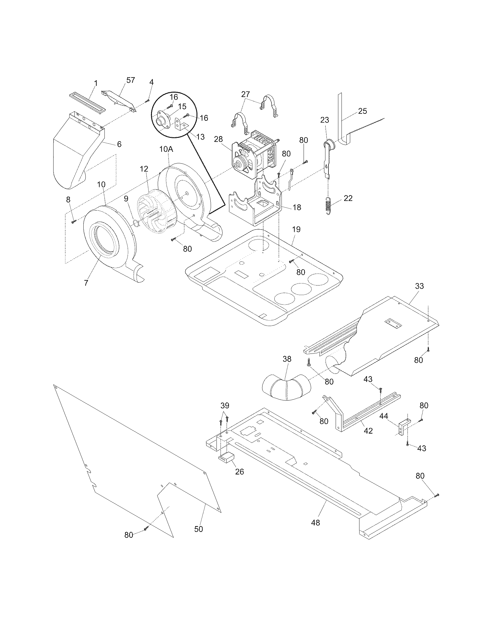Motor/blower/belt