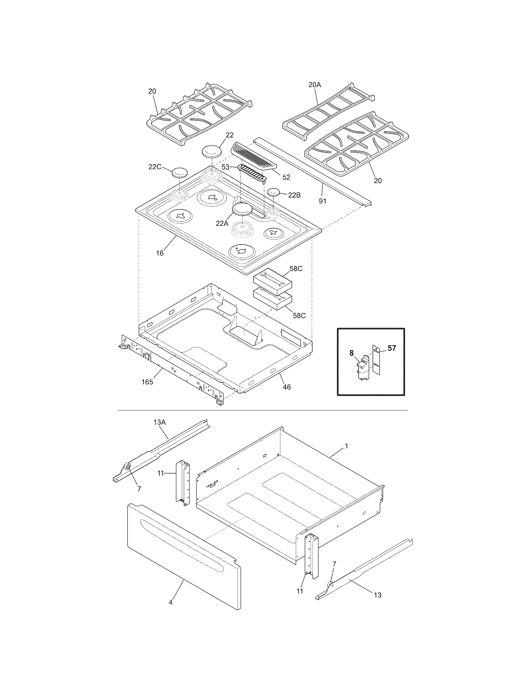 Top/drawer