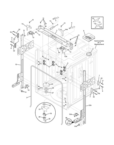 Upper frame/tub