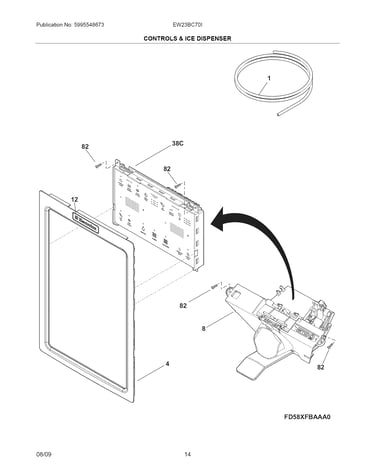 Controls & ice dispenser