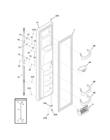 Freezer door
