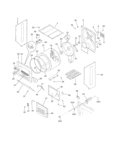 Upper cabinet/drum heater