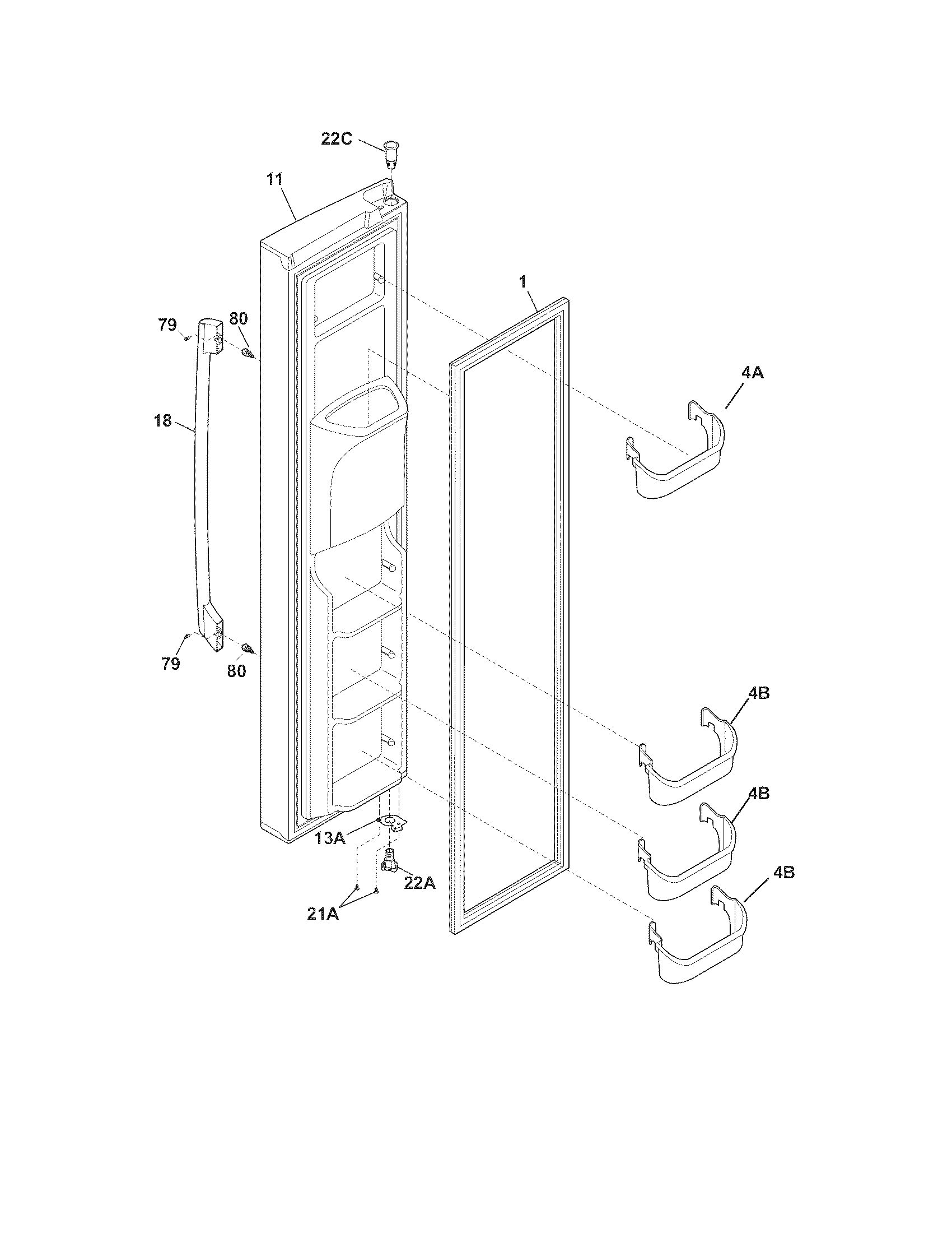 Freezer door