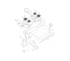 Frigidaire FFEF4005LWB top/drawer/small door diagram