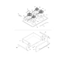 Frigidaire FFES3015LSA top/drawer diagram