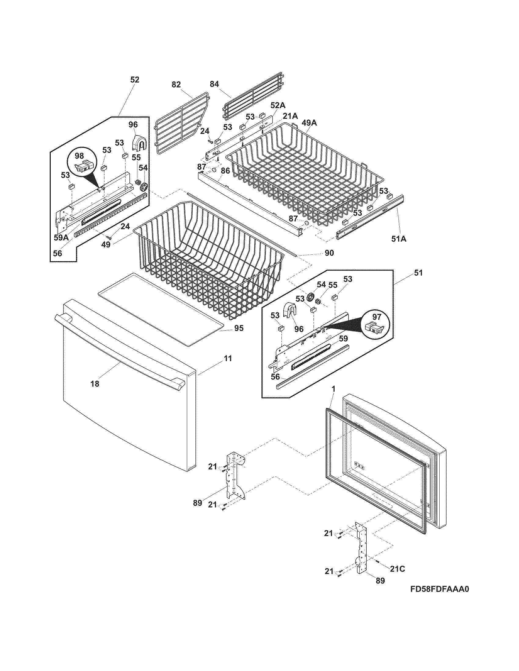 Freezer drawer - basket