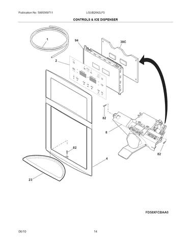 Controls & ice dispenser